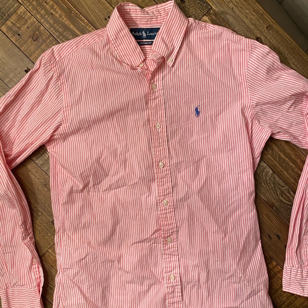 Men’s Ralph Lauren Pink Small Striped Button Up